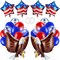 24Pcs Patriotic Eagle Balloon Set – 250th Anniversary 4th of July Red White Blue Party Decorations – USA Independence Day Eagle Foil Balloons, Star & Confetti Latex Balloons for Patriotic Events